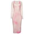 Cozi Long Sleeve Layered Mesh Midi Dress - Cozi Cloud Print/Primrose
