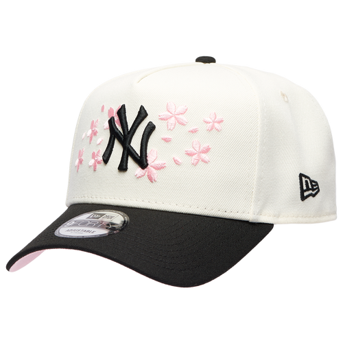 New Era Womens New York Yankees Yankees 940 A Frame Cherry Blossom Cap - Adult - White / Black
