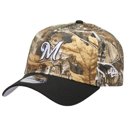 New Era Womens Milwaukee Brewers Brewers 940 A-Frame RealTree Cap - Adult - Camo / Black