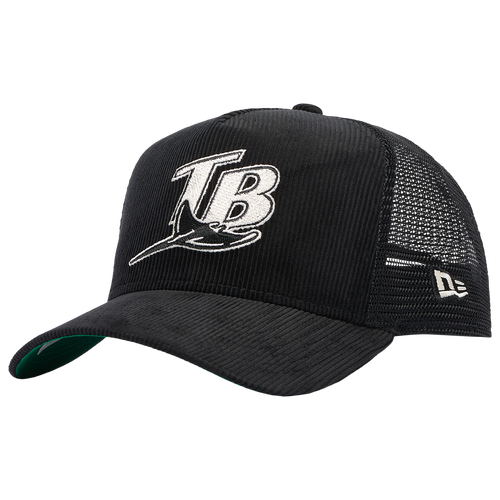 New Era Womens Tampa Bay Rays Rays 940 A-Frame Cord Trucker Cap - Adult - Black