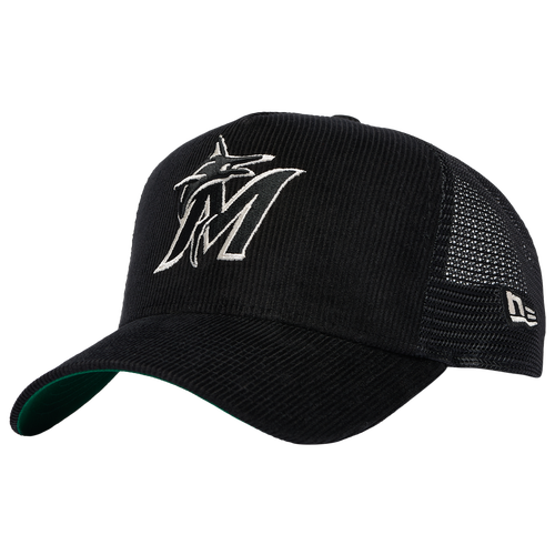 New Era Womens Miami Marlins Marlins 940AF Cord Cap - Adult - Black
