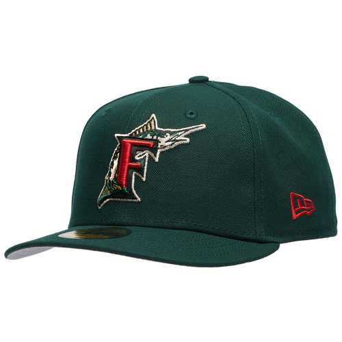  - New Era Marlins 5950PC 03 World Series Champ Cap - Multi/Dark Green