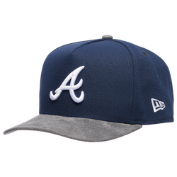 Men's - New Era Braves 950 A-Frame Curve 40TH Cap - Gray Suede/Oceanside Blue