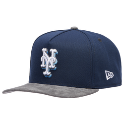 Men's - New Era Mets 9FIFTY A-Frame Curve 86 WS Champs Cap - Gray Suede/Oceanside Blue
