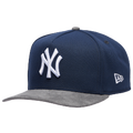 New Era Yankees 9FIFTY A-Frame Curve 96 WS Champs Cap - New Era Gray Suede/Oceanside Blue