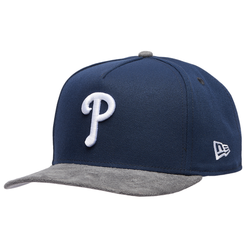  - New Era Phillies 950 A-Frame Curve 20TH Cap - Oceanside Blue/Gray Suede