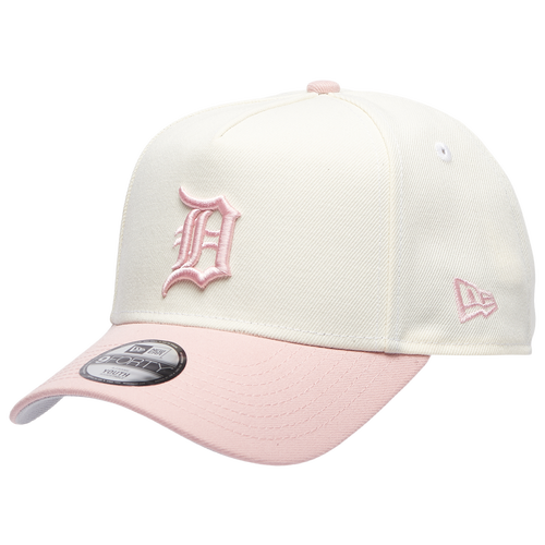Youth New Era Tigers 9FORTY A-Frame Cap - Youth Chrome/Pink Rouge