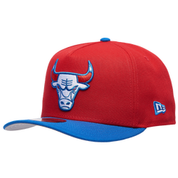 Men's - New Era Bulls 950 A Frame Curve 30th Anniversary Cap - Scarlet/Azul