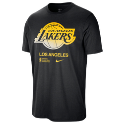 Men's - Nike Lakers Courtside Movement Short Sleeve T-Shirt - Black/Yellow