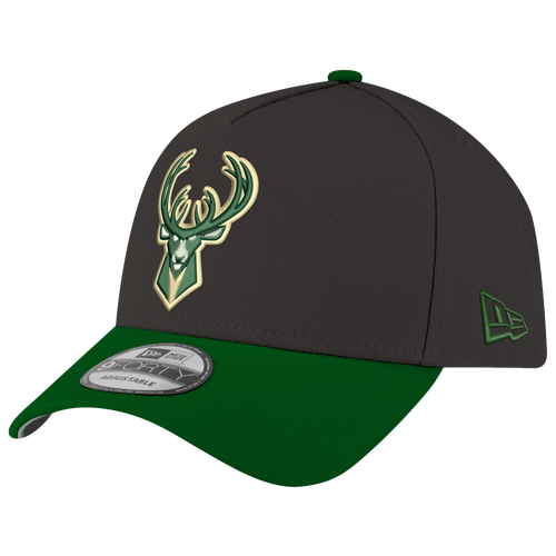 New Era Womens Milwaukee Bucks Bucks 9FORTY A-Frame Cap - Adult - Black / Green