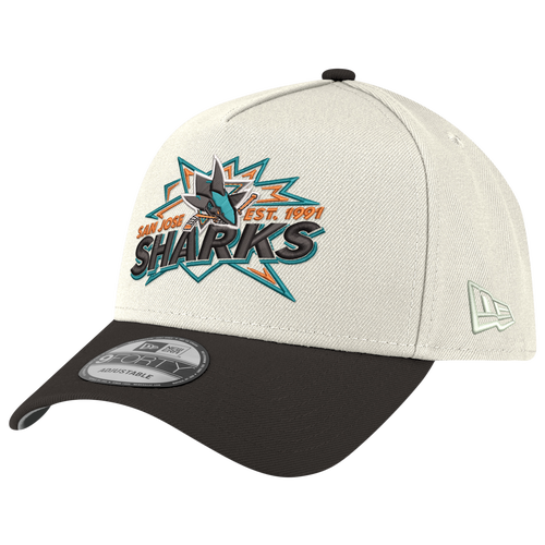 New Era Womens San Jose Sharks Kraken 9FORTY A-Frame Top Shelf Cap - Adult - Chrome / Black
