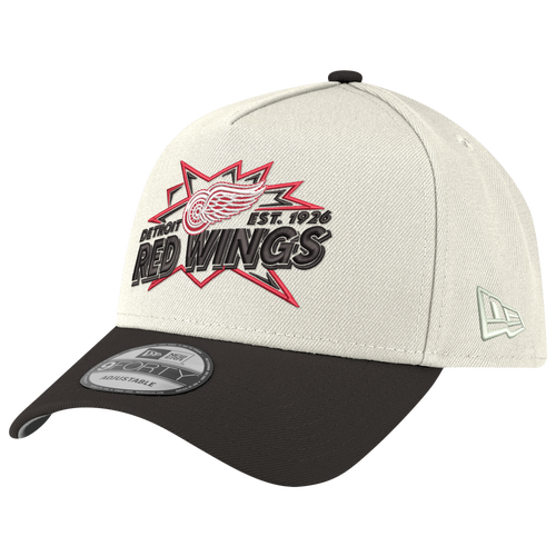 New Era Womens Red Wings 9FORTY A-Frame Top Shelf Cap - Adult - Black / Chrome