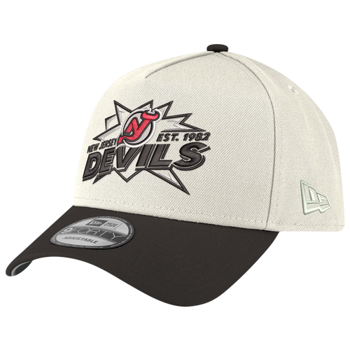 New Era Womens New Jersey Devils Devils 9FORTY A-Frame Top Shelf Cap - Adult - Chrome / Black