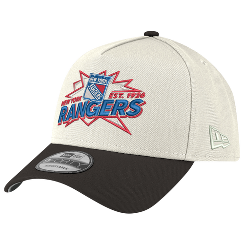 New Era Womens New York Rangers Rangers 9FORTY A-Frame Top Shelf Cap - Adult - Chrome / Black