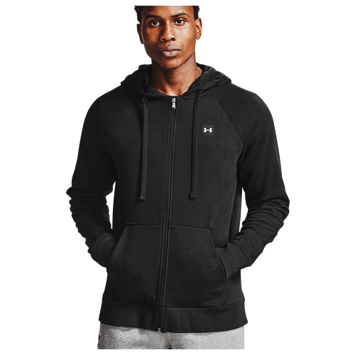 

Under Armour Mens Under Armour Rival Fleece LC Logo Full-Zip Hoodie - Mens Black/Onyx White Size M