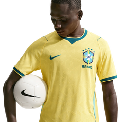 Men's - Nike Brasil Home Authentic Match Jersey  - Canary/Geode Teal