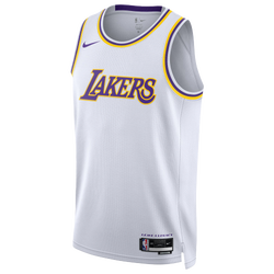 Men's - Nike Lakers Dri-FIT Swingman Jersey - White/Purple