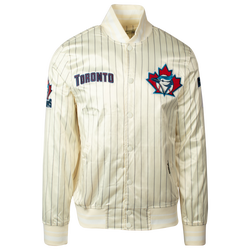 Pour hommes - Pro Standard Blouson en satin à fines rayures MLB Toronto - Blanc/Bleu