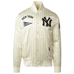 Men's - Pro Standard MLB New York Yankees Pinstripe Satin Jacket - White/Navy