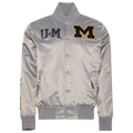 Pro Standard Michigan Classic Satin Jacket - Pro Standard Silver/Navy