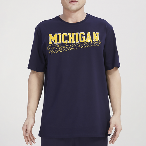 Shop Pro Standard Mens  Michigan Classic T-shirt In Navy/yellow
