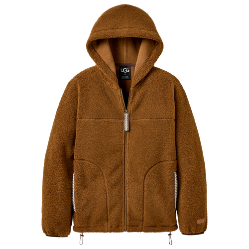 MENS - UGG Braid Full-Zip Hoodie - Brown