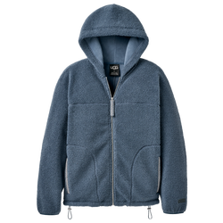 Men's - UGG Braid Full-Zip Hoodie - Dark Wave/Grey
