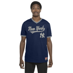 Men's - New Era Yankees Jersey T-Shirt  - Navy/White
