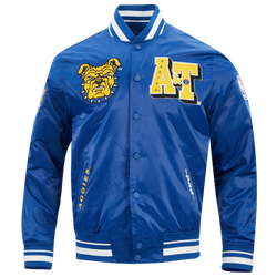 Men's - Pro Standard College HBCU Rib Satin Jacket - Dodger Blue/Yellow