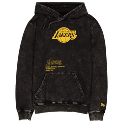 Men's - New Era Lakers Vintage Pullover Hoodie  - Black/Yellow