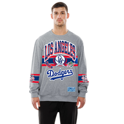 Men's - New Era MLB Fleece Crew  - Grey/Multi