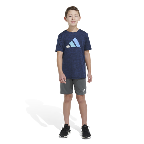 

adidas Boys adidas Ply Mel Iconic Short Sleeve T-Shirt - Boys' Grade School Navy/Blue/Blue Size L