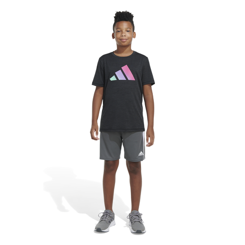 

adidas Boys adidas Ply Mel Iconic Short Sleeve T-Shirt - Boys' Grade School Black/Black Size L