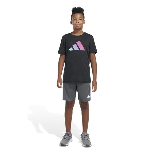 

adidas Boys adidas Ply Mel Iconic Short Sleeve T-Shirt - Boys' Grade School Black/Black Size M