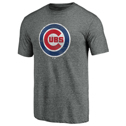 Men's - Fanatics Cubs Weathered Official Logo T-Shirt - Heather Gray
