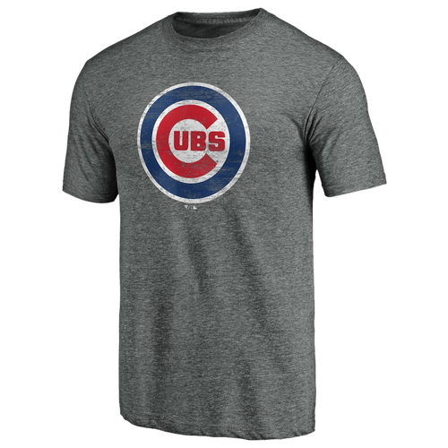 

Fanatics Mens Chicago Cubs Fanatics Cubs Weathered Official Logo T-Shirt - Mens Heather Gray Size L