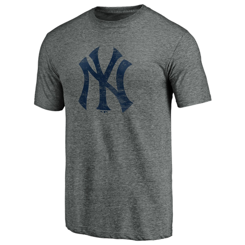 

Fanatics Mens New York Yankees Fanatics Yankees Weathered Official Logo T-Shirt - Mens Heather Gray Size L