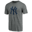 Fanatics Yankees Weathered Official Logo T-Shirt - Men's Heather Gray