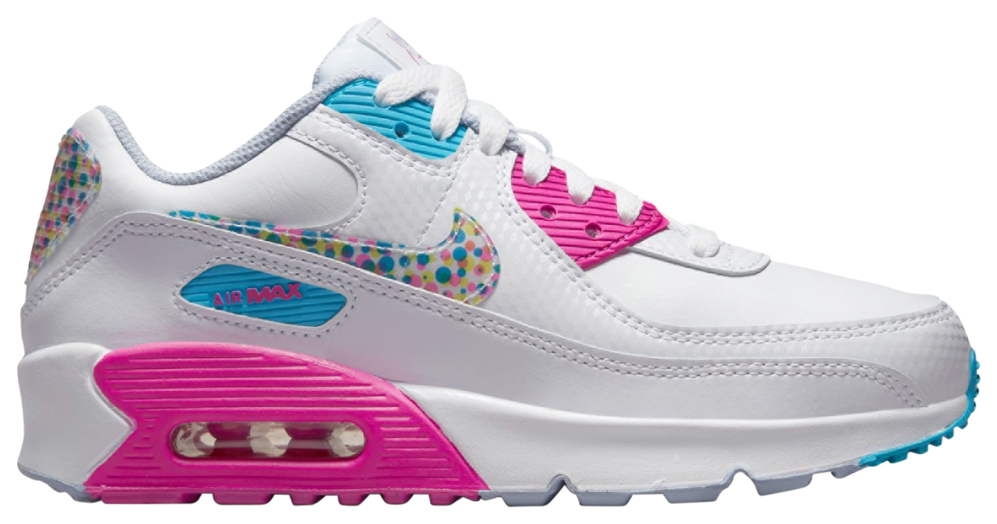 Nike air max 90 white sale grade school