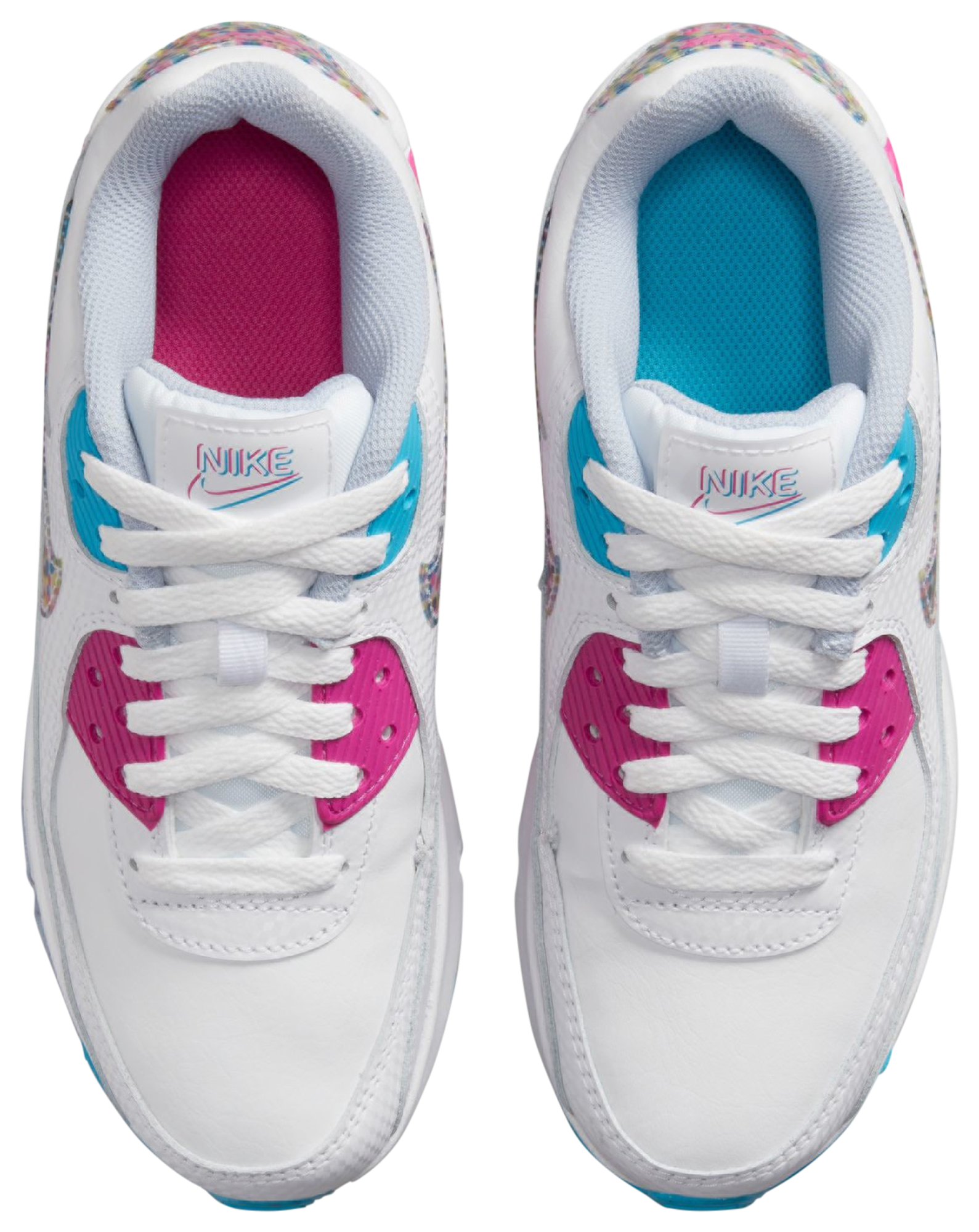 Nike air max 90 sale white/blue/pink grade school girls' shoe