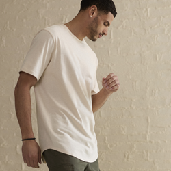 Men's - CSG Curve Hem T-Shirt  - Chalk
