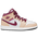 Jordan AJ 1 Mid - Girls' Grade School White Onyx/Light Curry/Red