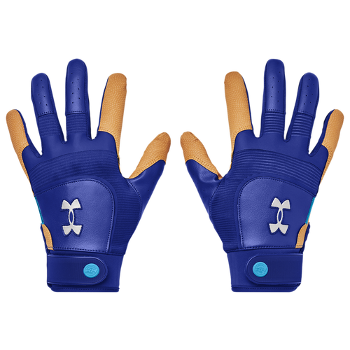 

Under Armour Mens Under Armour Harper Hustle Batting Glove - Mens Silver/Royal Size S