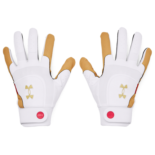 

Under Armour Boys Under Armour Harper Hustle Batting Gloves - Boys' Grade School White/Red Size M