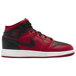 Boys' Grade School - Jordan AJ 1 Mid - Red/Black