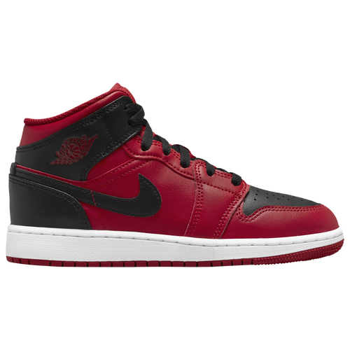 

Boys Jordan Jordan AJ 1 Mid - Boys' Grade School Shoe Red/Black Size 04.5