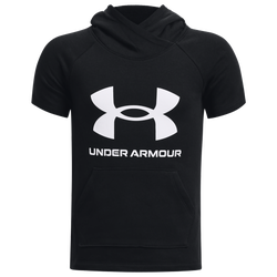 Girls' Grade School - Under Armour Rival Fleece Short Sleeve Hoodie - Black/White