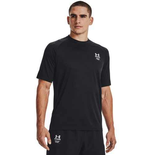 

Under Armour Mens Under Armour Armourprint Short Sleeve T-Shirt - Mens Black/Halo Gray Size XL