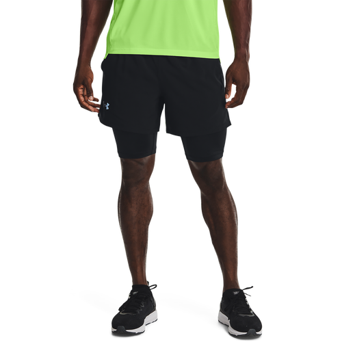 

Under Armour Mens Under Armour Launch 5'' 2-In-1 Shorts - Mens Black/Black/Reflective Size XXL