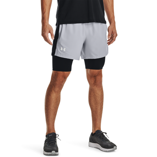 

Under Armour Mens Under Armour Launch 5'' 2-In-1 Shorts - Mens Mod Gray/Black/Reflective Size XXL